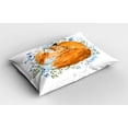 thumbnail image 2 of Ambesonne Fox Pillow Sham 2 Pack, Sleeping Fox Watercolors, 26"x20", Orange Blue Olive Green, 2 of 3