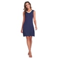 thumbnail image 4 of EA'S SECRET Nightgown for Women Bamboo Rayon Sleepwear Sleeveless Sleep Dress Loungewear V Neck Night Gowns Pjs Nightshirts Pajama Dress 2-Pack(Navy/Light Purple,M), 4 of 9
