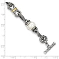 thumbnail image 2 of Beautiful Sterling Silver w/14k 10-10.5mm FW Cultured Pearl Bracelet, 2 of 2