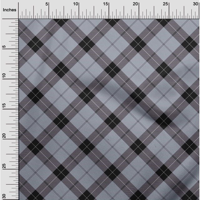 oneOone Polyester Lycra Fabric Tartan Check Decor Fabric Printed BTY 56 Inch Wide