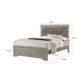 thumbnail image 5 of Tcbosik Elegant Platform Bed, Queen Size Panel Bed, PU Upholstered Headboard with Crystal-Like Button Tufted, Box Spring Needed, Beige Champagne Finish, 5 of 5