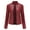 Wine, variant on Winter Coats for Women Women'S Leather Standing Collar Slim Fitting Motorcycle Jacket Leather Jacket Pink