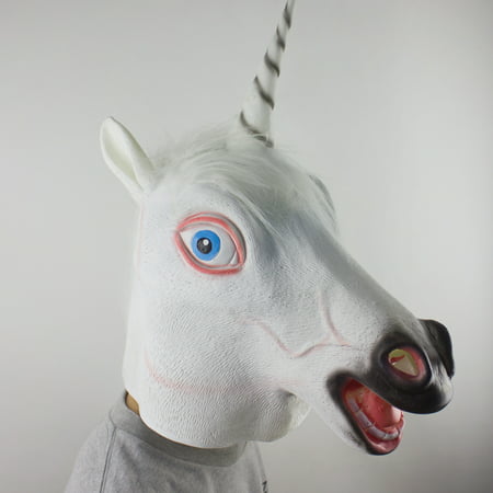 Creepy Unicorn Mask Cosplay Animal Halloween Costume Mask Theater Prop