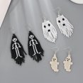 thumbnail image 1 of 3 pares de pendientes de borla de la serie Halloween para mujer, pendientes largos hechos a mano con cuentas de arroz, pendientes de calavera fantasma, pendientes de tuerca JAMW Sencillez, 1 of 5