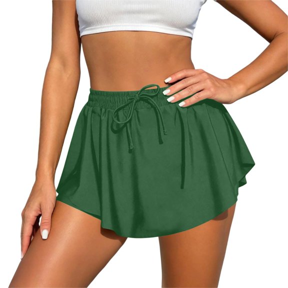 Inleife Fashion Women Casual Shorts Casual Solid Color Pleats Pocket Beach Shorts Beach Swim Trunks
