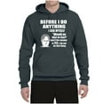 thumbnail image 2 of Wild Bobby, Office Dwight Quote Before I Do Anything, Pop Culture, Unisex Graphic Hoodie Sweatshirt, Charcoal, Large, 2 of 4