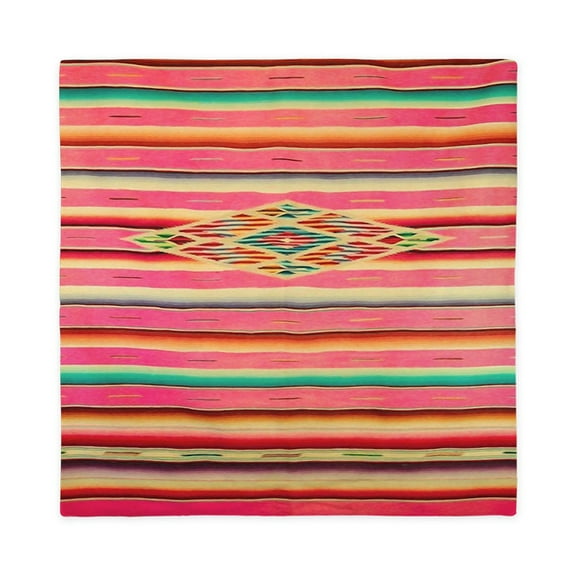 CafePress - Vintage Pink Mexican Serape Queen Duvet Cover - Queen Duvet