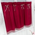 thumbnail image 6 of SPRING PARK Solid Color Bows Solid Thermal Insulated Blackout Rod Pocket Kitchen Short Curtain Toppers Valance for Bathroom Living Room, 6 of 7