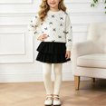 thumbnail image 2 of WXFAZCVU Girls 2 Piece Outfits Bow Long Sleeved Sweater Top and Skirt Set Fall Fashion Clothes Size 1-2 Years, 2 of 4