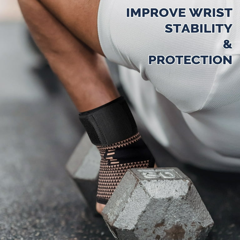 Vlela Copper Wrist Support Carpal Tunnel Relief Wrist Brace Wrist Band Wrist Wraps Bandage Support for Injuries