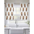 thumbnail image 5 of Brown Yak Sheer Curtains 54 Inch Length 2 Panels Set Window Treatments, Spring Green Ferns Leaves Country Animals Rod Pocket Semi Curtains for Living Room/Bedroom/Kitchen Décor, 104"W x 54"L, 5 of 7