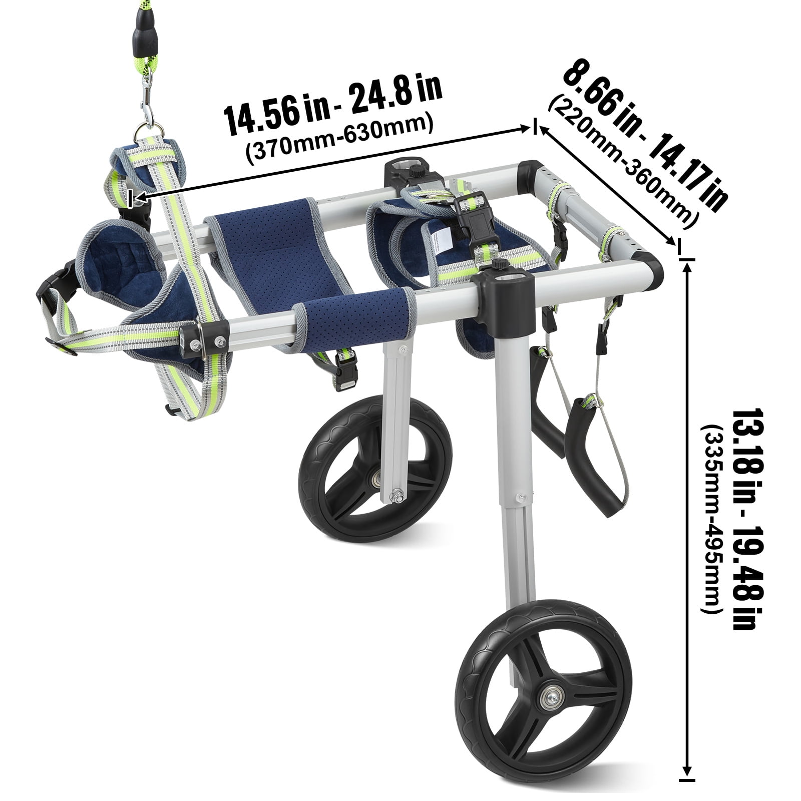 KFFKFF Pet Mobility Cart for Rear Legs, Lightweight & Customizable Support for Rehabilitation, Suitable for Pets with Injuries, Disabilities, or Weakness in Back Legs (Medium)