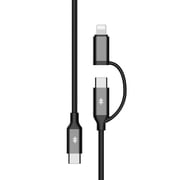 Swiss Tech Kabel D60 3 ft 60W 2-in-1 USB-C to USB-C/Lightning Charging Cable