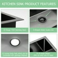 thumbnail image 4 of Mocoloo 27"x21"x10" Matte Black Stainless Steel Farmhouse Sink Single Bowl Apron Front Kitchen Sink, 4 of 6