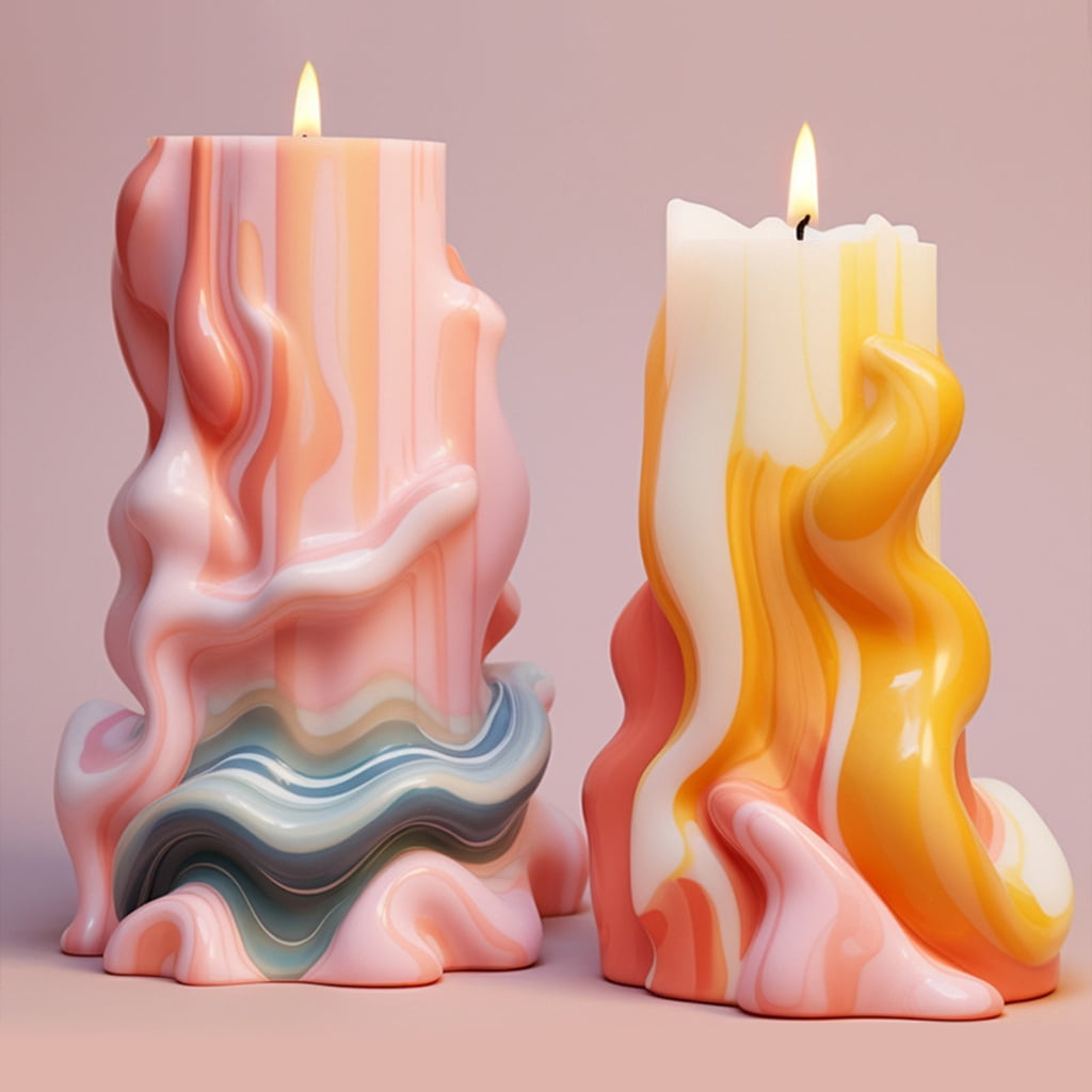 Silicone Molds Wavy Cylindrical Candle Molds Epoxy Resin Molds Castings Molds Irregulars Geometric Shape Plasters Molds