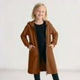 thumbnail image 2 of RUTAYY Girls Long Full Zip Hoodie Cardigan Basic Solid Color Long Sleeve Casual Square Patch Pocket Sweatshirt Jacket for Kids, 2 of 5