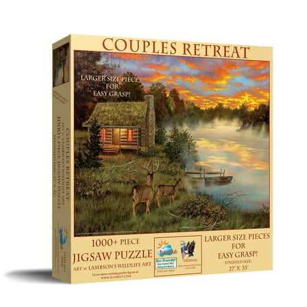 SUNSOUT INC - Couples Retreat - 1000 pc Large Pieces Jigsaw Puzzle by Artist: Lambson's Wildlife Art - Finished Size 27" x 35" - MPN# 50121
