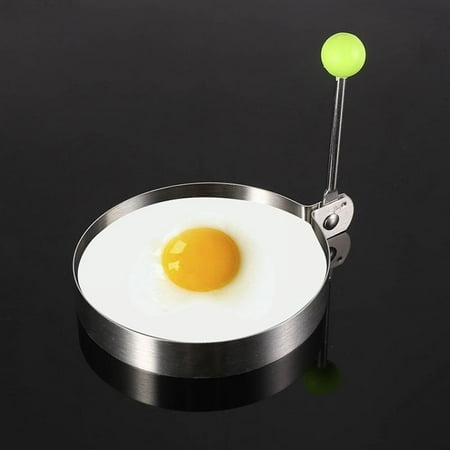

Egg Ring Stainless Steel Omelette Molds Cake Making Molds Baking Fixed Molds Egg Mcmuffin Sandwiches Egg Ring with Anti-scalding Handles And Anti-stick Pan Oil Brushes (round)