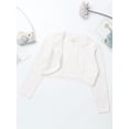 thumbnail image 4 of DPOIS Kids Girls Knit Cropped Bolero Shrug Cardigan Sweater Dress Coat White 13, 4 of 8