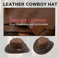 thumbnail image 5 of Dream Apparel Brown Leather Cowboy Western Hat for Men and Woman Felt Studded Steampunk Hat Halloween Costume, 5 of 8