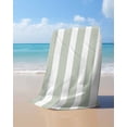 thumbnail image 4 of Sage Green Stripe Beach Towels Oversized Super Absorbent, Modern Simple Geometric White Striped Lightweight Bath Towel Quick Dry Sets For Bathroom/Pool/Rv Camping/Beach Play/Gym Room/Picnic 35"x70", 4 of 8