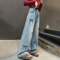 thumbnail image 6 of Cute Baggy Jeans for Teen Girls Wide Leg Jeans Elastic Waist Denim Pants Y2𝐊 Hip Hop Streetwear Kids Distressed Jeans, 6 of 9