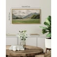 thumbnail image 4 of Drsoum Vintage Wall Art Prairie and Mountain Landscape Painting Retro Meadow Scenery Farmhouse Kitchen Living Room Decor 8x16in Natural Framed, 4 of 7