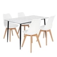 thumbnail image 1 of Set de Comedor Mesa Tipo Marmol Rectangular + 4 Sillas Tulip blanco, 1 of 7
