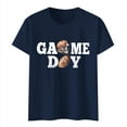 thumbnail image 5 of TSADFHJI Chemises pour Femmes Coton Manches Courtes Col Rond Rugby Imprimé Lettre TG Marine, 5 of 5