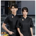 thumbnail image 4 of Fashion Creative Chef Clothing Baking Work Clothes Long Sleeve Terylene Hotel Smil E Chef Uniform Short Sleeve Men Breathable FWZ, 4 of 6
