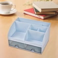 thumbnail image 2 of GROWTH TANK Desk Organizer with Drawers Cosmetic Makeup Brush Storage Holder Desktop Storage Blue, 2 of 5