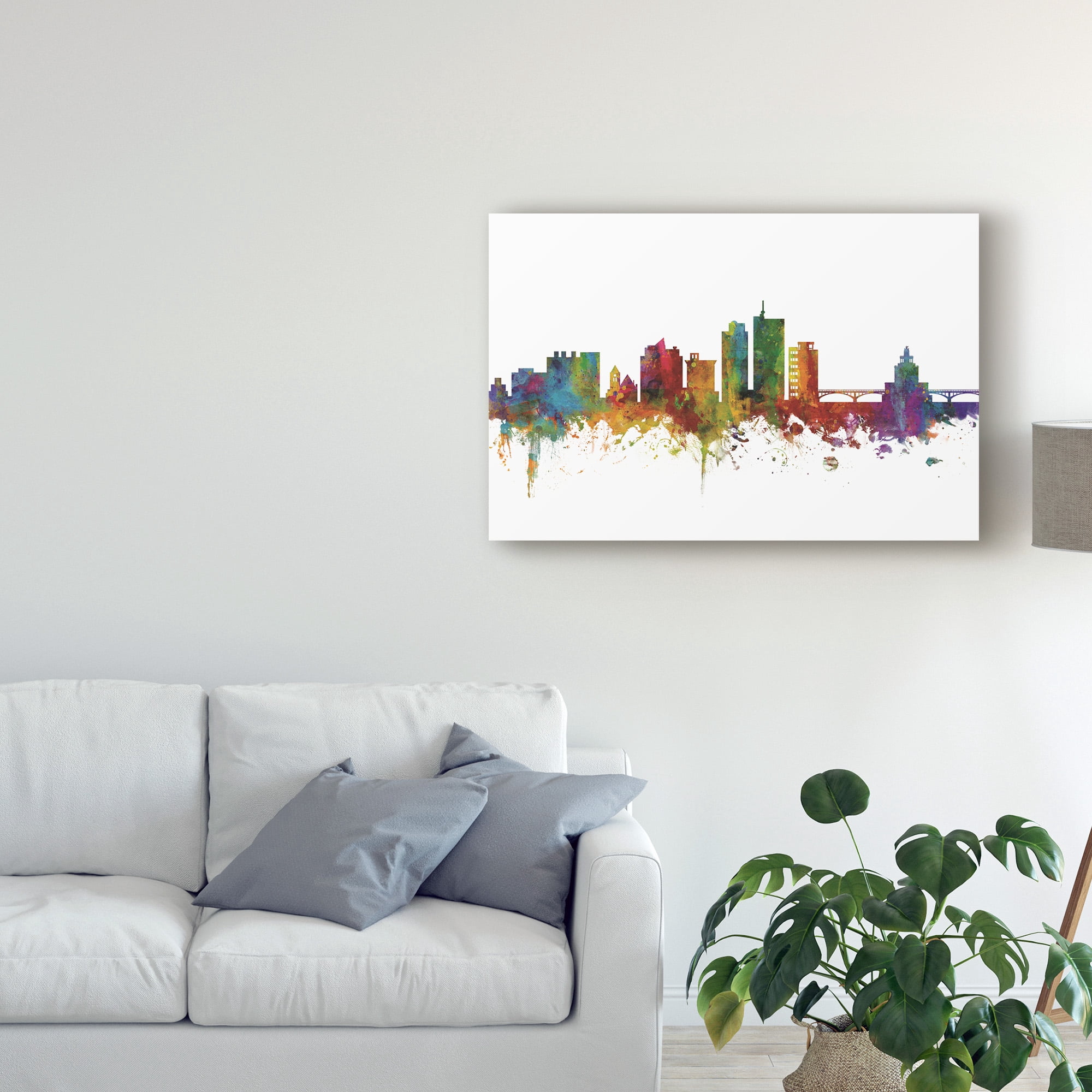 Trademark Fine Art 'Cedar Rapids Iowa Skyline II' Canvas Art by Michael Tompsett