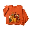 thumbnail image 5 of Hurxie Fall Pumpkins Sweatshirts for Women Long Sleeve Halloween Thanksgiving Graphic Shirt, 5 of 7