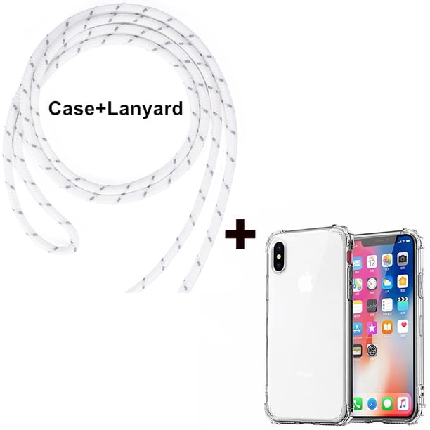 Funda cruzada transparente para iPhone 13 Pro Max 12 Pro Max 11 SE 2020 XS Max X XR 7 8 6 6S Plus 5 5S, cordón ajustable Fivean unisex
