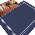 thumbnail image 2 of Pure Dark Blue Area Rug 5x8 FT, Non Slip Bedroom Throw Carpet, Simple Solid Color Washable Soft Floor Carpet Non-Shedding Rug for Living Room Nursery Dorm Office, 2 of 9