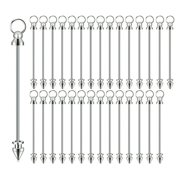 30 Pcs Beadable Keychain Bars Blanks Making Supplies for DIY Crafts Jewelry Accessories