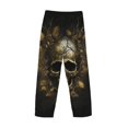 thumbnail image 3 of Vsdgher Vintage Gold Leaf Skull Print Mens Pajama Pants Sleep & Lounge Pants, PJ Bottoms With elastic waistb and Pockets, 3 of 5