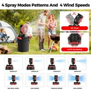 Portable Outdoor Misting Fan, Bucket Top Portable Fan, Battery Powered with 4 Fan Speeds & 4 Mist Settings for Camping, Tailgating, and Beach