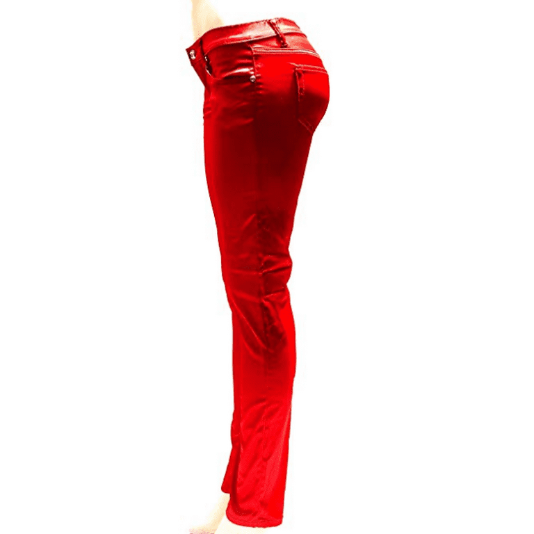 COSTLY Girl Womens Sexy Satin Solid RED/White Color Skinny Fit