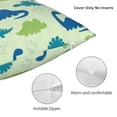 thumbnail image 3 of Yiaed Cute Dinosaur Blue Green Print Pillow Covers Super Soft Decorative Square Throw Pillow Covers Case Cushion Covers for Sofa Couch Bedroom Car Decor（No pillow core）-26"x26", 3 of 7