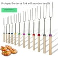 thumbnail image 3 of Wartleves Marshmallow Roasting Sticks, Extendable to 32 Inches Long Stainless Steel Grilling Sticks Telescopic Barbecue Forks Retractable Smores Skewers with Anti-slip Wooden Handle for BBQ Outdoor, 3 of 7