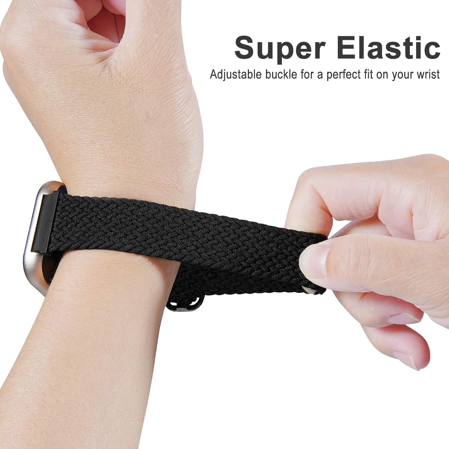 CRKMGS-2 Pack Braided Stretchy Nylon Watch Band Compatible with Tozo S5/S3/S6 Smartwatch,Sport Elastic Fabric Breathable Adjustable Quick Release Strap for CMF Watch 3 Pro/Pro/Pro 2 Women Men