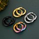 thumbnail image 3 of Pendientes de aro shaofei de acero inoxidable elegantes color plateado pulido 18 mm, 3 of 4