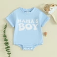 thumbnail image 2 of Bagilaanoe Newborn Baby Boy Rompers Letter Print Short Sleeve Bodysuits 3M 6M 12M 18M Infant Casual One Piece Short Jumpsuit, 2 of 8