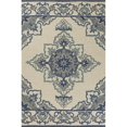 thumbnail image 1 of HomeRoots 353307 Tapis Ivoire et Bleu en Polypropylène Traité aux UV de 2 Pi x 3 Pi, 1 of 1