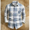 thumbnail image 3 of OGLCCG Plaid Shirts for Men Stretch Casual Button Down Shirts Spring Summer Lightweight Wrinkle Free Long Sleeve Dress Shirts with Pocket,L,Black 3, 3 of 4