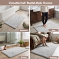 thumbnail image 6 of XWZO Super Soft Tufted Bath Mat for Washroom 1 Piece, Washable Absorbent Non Slip Microfiber Small Floor Mat with Rubber Backing, Light Grey, 16x24 Inch, 6 of 7