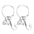 thumbnail image 1 of Fish Keyring 2Pcs Fishing Hooks Bag Keychains Portable Decoration 6X2.8Cm Silver Classmates, 1 of 2
