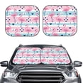thumbnail image 2 of Naloa Pink Striped Flamingo 2 Piece Foldable Car Sun Shades, Car Windshield Sunshade, Front Window Sunshade for Car, Truck, SUV - Medium, 2 of 7