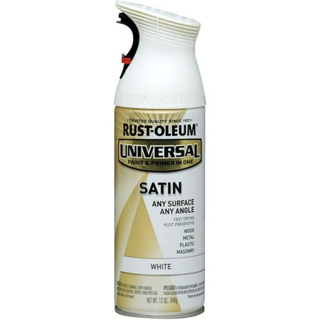 Rust-Oleum Universal All Surface Satin White Spray Paint and Primer in 1, 12 (Best Satin Nickel Spray Paint)